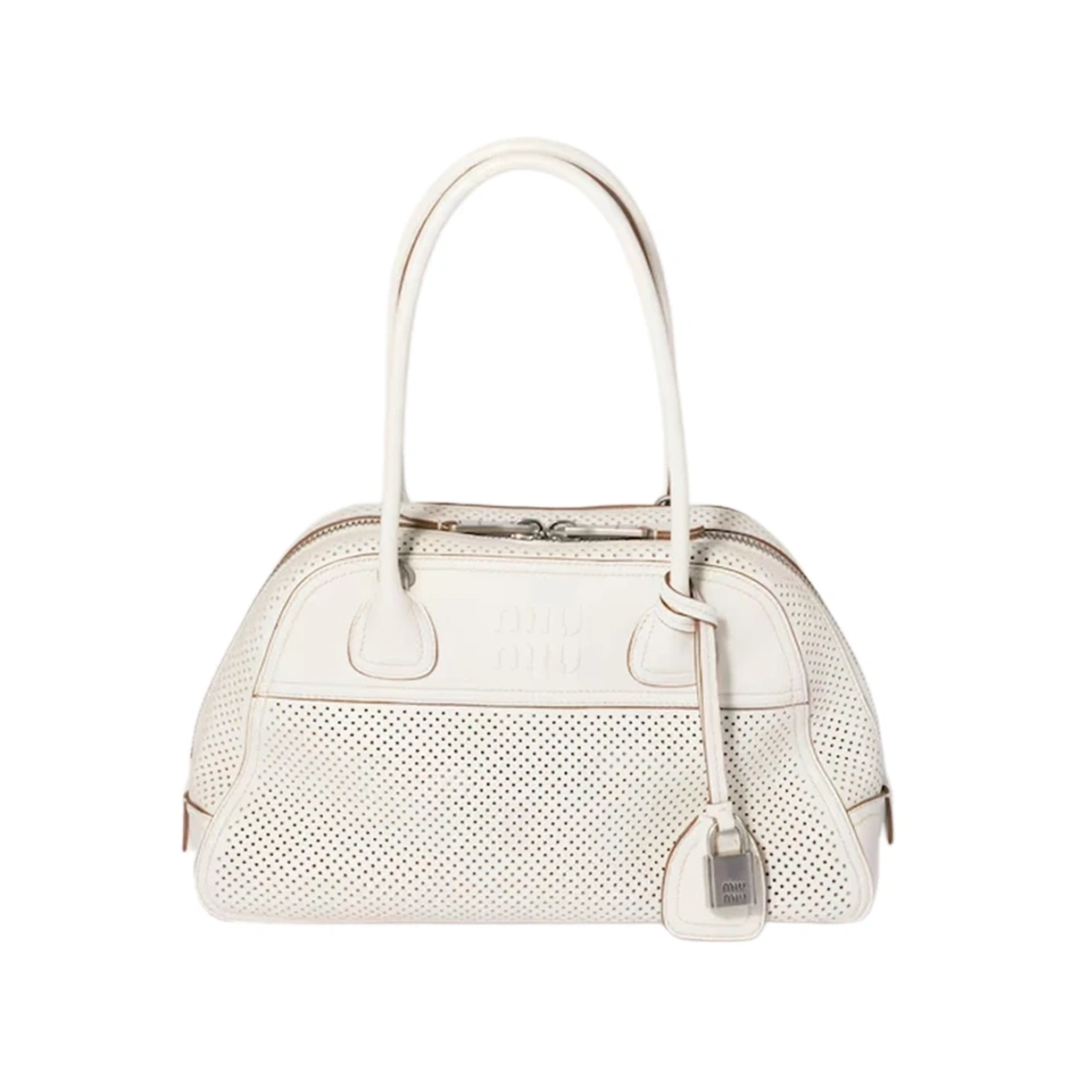 bag-20260717001 高仿包 MiuMiu Vivant 新款 鏤空皮革手袋 5BB199:圖片 1