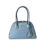 高仿包 MiuMiu Vivant 新款 小羊皮手挽袋 藍色
