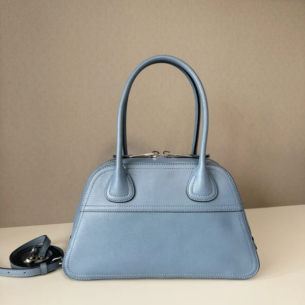 高仿包 MiuMiu Vivant 新款 小羊皮手挽袋 藍色：圖片 4