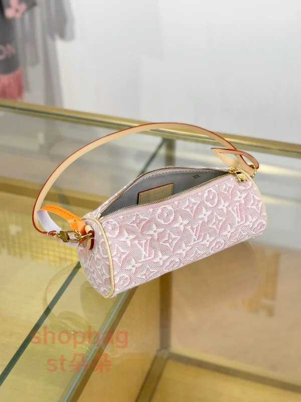 高仿包 LV Pochette Papillon 新款 粉色 小圓筒包 M29881：圖片 6